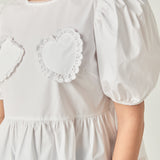 Linda Heart Peplum Top