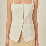 Linen Sleeveless Vest
