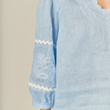 Elise Embroidered Linen Top