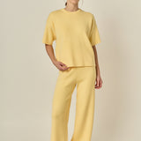 Collar Knit Half Sleeves Top