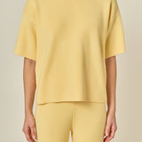 Collar Knit Half Sleeves Top