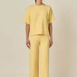 Collar Knit Half Sleeves Top