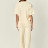 Collar Knit Half Sleeves Top