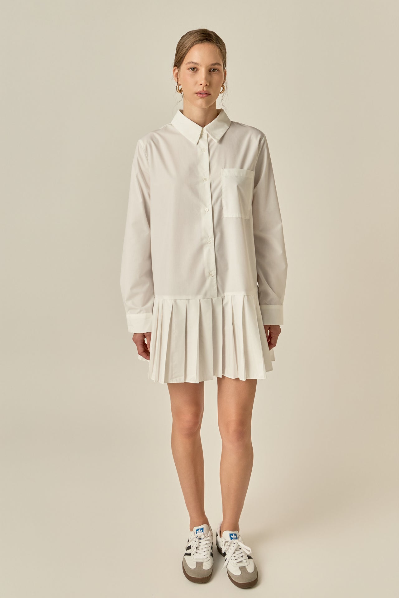 shirt dress full skirt White Linen Cotton Midi Shirt Dress with Button Front and Collar