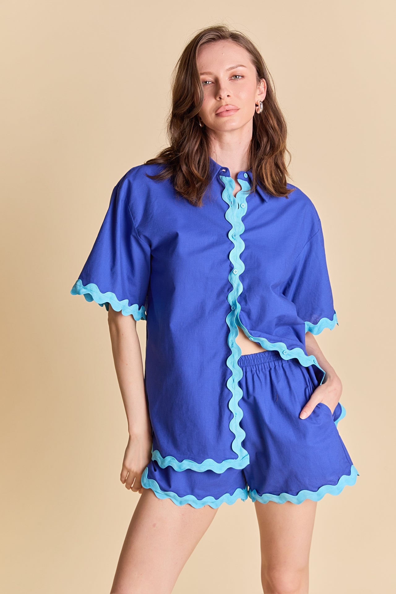 Scallop Detailed Short Sleeves Shirt – English Factory