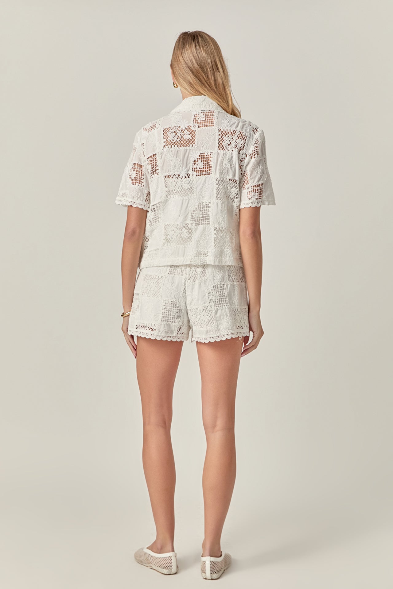 【CPGN STUDIO】washing line embroidery short sleeve AQUA/NAVY DIAMONDS PRINTED PERFORMANCE SHORT SLEEVES SHIRT