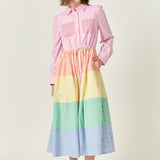 Sunni Colorblock Midi Shirt Dress