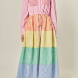 Sunni Colorblock Midi Shirt Dress