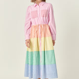 Sunni Colorblock Midi Shirt Dress