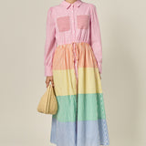 Sunni Colorblock Midi Shirt Dress