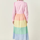 Sunni Colorblock Midi Shirt Dress