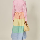 Sunni Colorblock Midi Shirt Dress