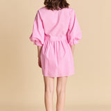 Stripe Puff Sleeve Shirt Dress