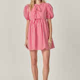 Bow Tie Puff Sleeve Mini
