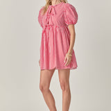 Bow Tie Puff Sleeve Mini