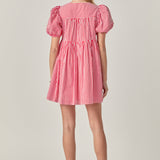 Bow Tie Puff Sleeve Mini