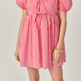 Bow Tie Puff Sleeve Mini