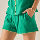 The Colette Tropical Embroidered Shorts