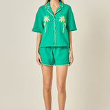 Colette Tropical Embroidered Shorts