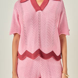Scallop Wave Knit Polo