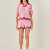 Scallop Wave Knit Polo