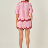 Scallop Wave Knit Shorts