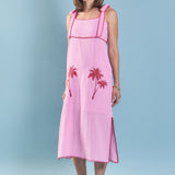 Aria Tropical Embroidered Midi Dress