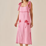 The Aria Tropical Embroidered Midi Dress