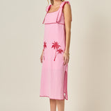 Aria Tropical Embroidered Midi Dress