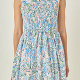 Print Ruffle Midi Dress