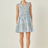 Print Ruffle Midi Dress