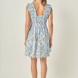 Print Ruffle Midi Dress