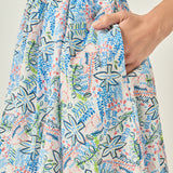 Print Ruffle Midi Dress