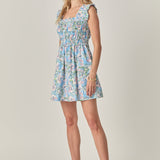 Print Ruffle Midi Dress