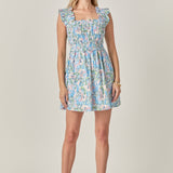 Print Ruffle Midi Dress
