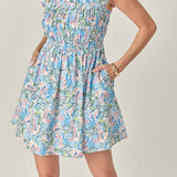 Print Ruffle Midi Dress
