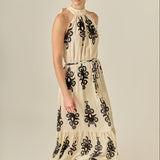 Printed Halter Midi Dress