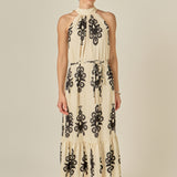 Printed Halter Midi Dress