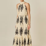 Printed Halter Midi Dress