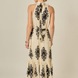 Printed Halter Midi Dress