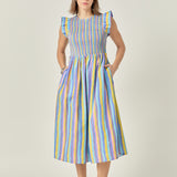 Aurora Striped Midi Dress