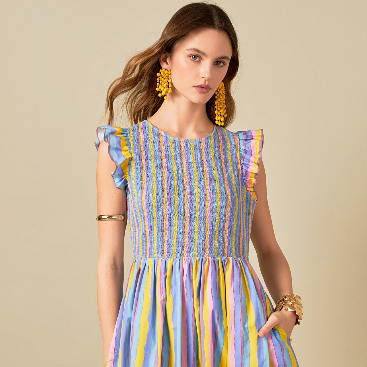 Bow Puff Sleeve Peplum Top – English Factory
