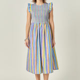 Aurora Striped Midi Dress