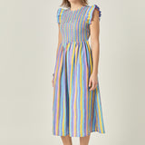 Aurora Striped Midi Dress