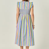 Aurora Striped Midi Dress