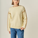 Stitch Detailed Crew Neck Knit