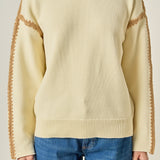 Stitch Detailed Crew Neck Knit