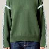 Stitch Detailed Crew Neck Knit