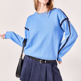 Joan Stitch Detailed Crew Neck Knit