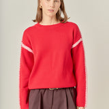 Stitch Detailed Crew Neck Knit